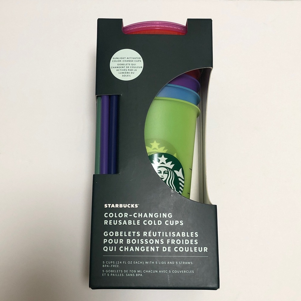 Starbucks Vibrant Reusable color changing Cold Cups Set